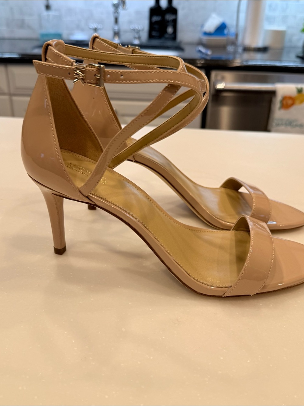 Michael Michael Kors Ava Mid Sandal Light Blush / Nude Sz 9.5 M New In Box - Picture 10 of 13
